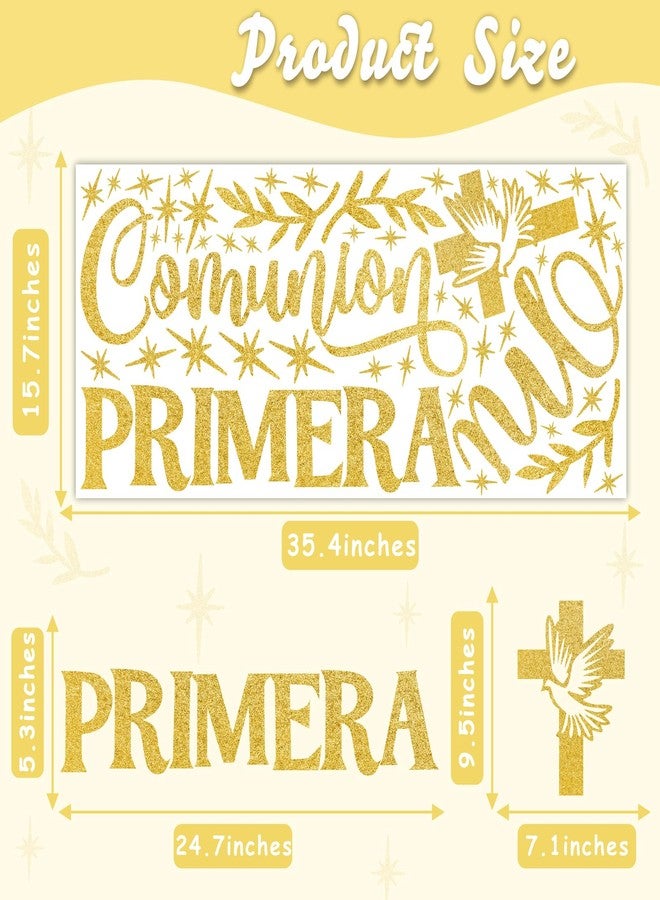 kokolap Mi Primera Communion Decals Baptism First Communion Party Decorations God Bless Sign Decal for Balloon Arch Christening Religious Baptism Party Backdrop Signs Christian Baby Gender Reveal Party Supply - Image 3