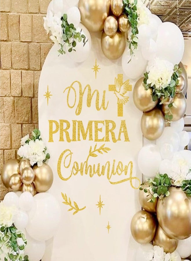 kokolap Mi Primera Communion Decals Baptism First Communion Party Decorations God Bless Sign Decal for Balloon Arch Christening Religious Baptism Party Backdrop Signs Christian Baby Gender Reveal Party Supply - Image 1