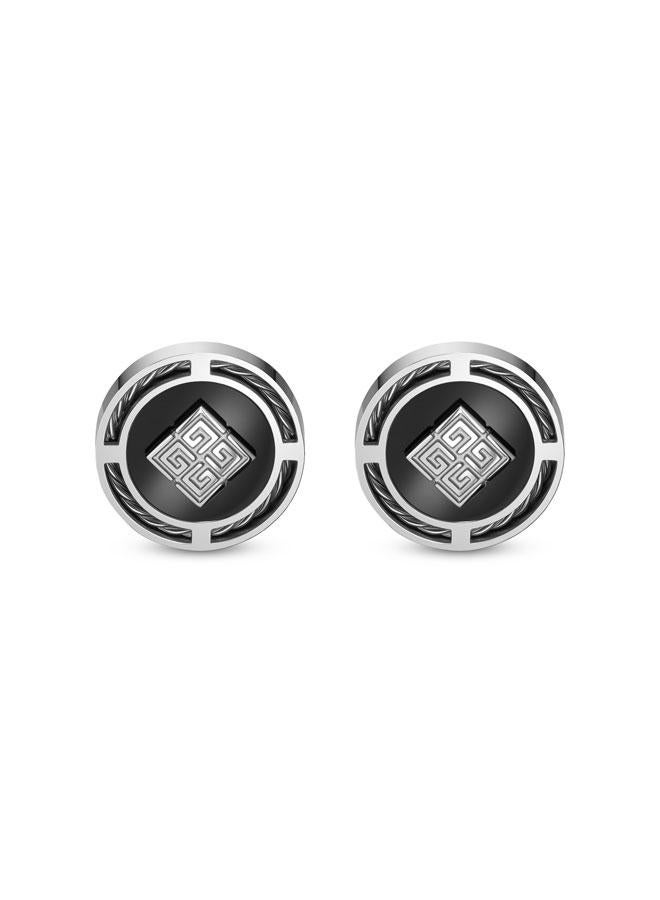 Guy Laroche George Stainless Steel Round Cufflinks for Men - Image 1