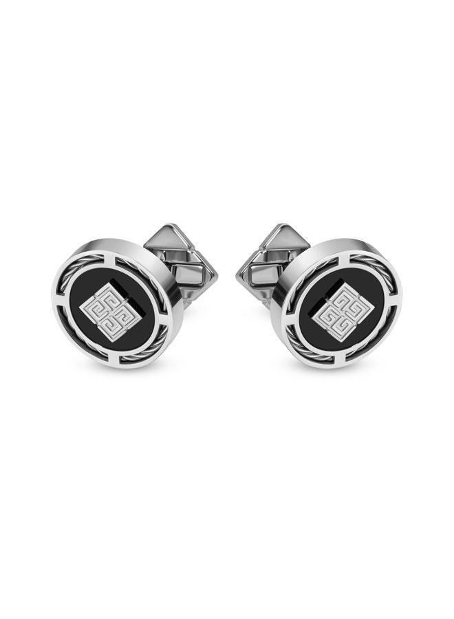 Guy Laroche George Stainless Steel Round Cufflinks for Men - Image 3