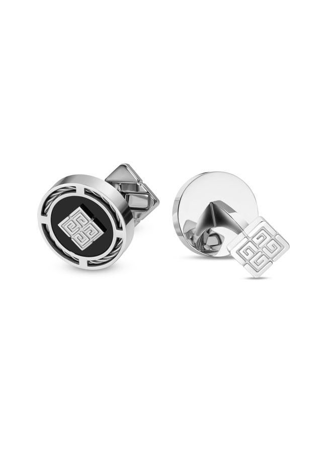 Guy Laroche George Stainless Steel Round Cufflinks for Men - Image 2