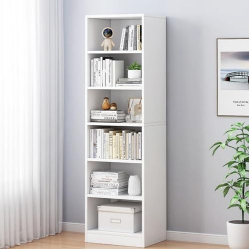 6 Tier Bookshelf, 70" Tall Bookcase, Freestanding Wooden Book Shelf, Open Shelf Storage Cabinet, Modern Bookcase for Living Room, Bedroom, Home Office - Image 5