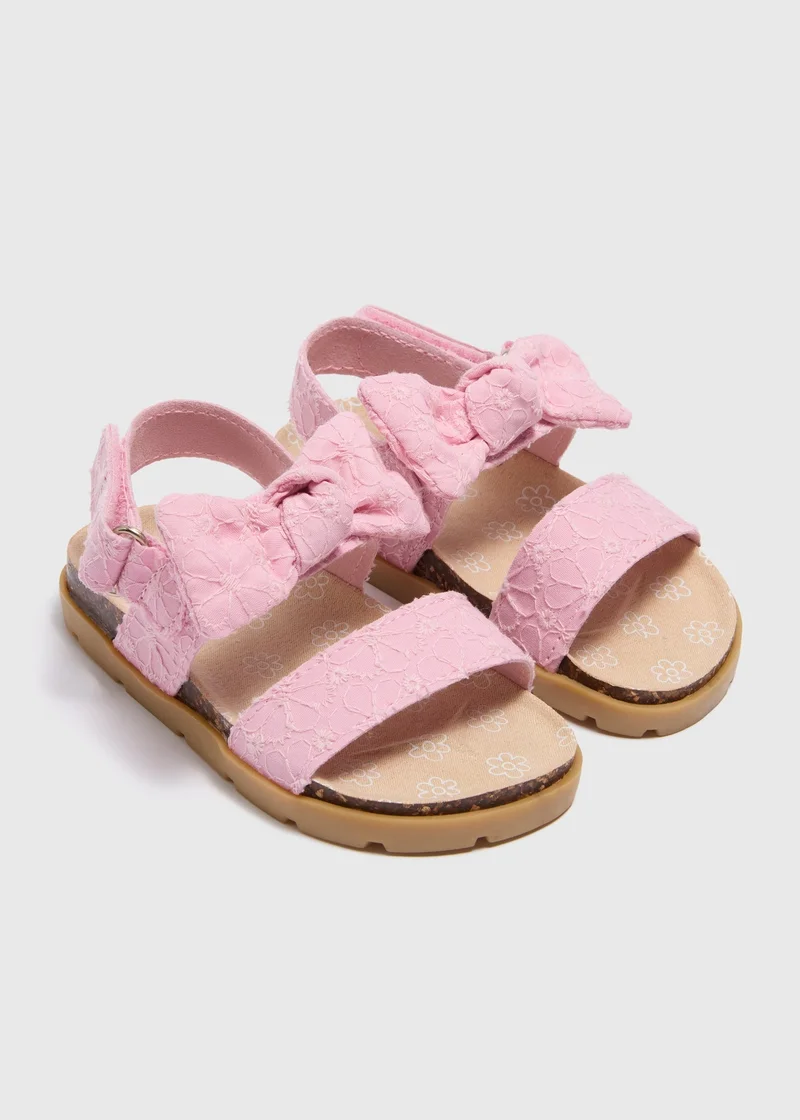 Matalan Girls Pink Bow Sandals
