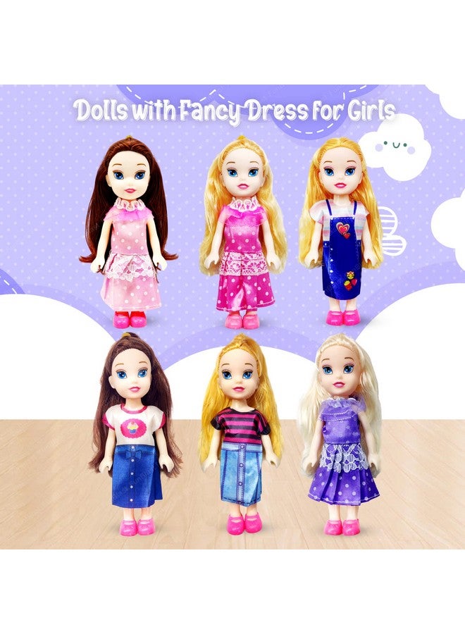 فنبلاست ألعاب دمى فن بلاست للأطفال - عبوة من 6 قطع - لعبة دمية جميلة للبنات - لعبة دمية واقعية لطيفة للأطفال، دمى للبنات من سن 3 سنوات فما فوق، ألعاب للبنات (ألوان عشوائية) - Image 4