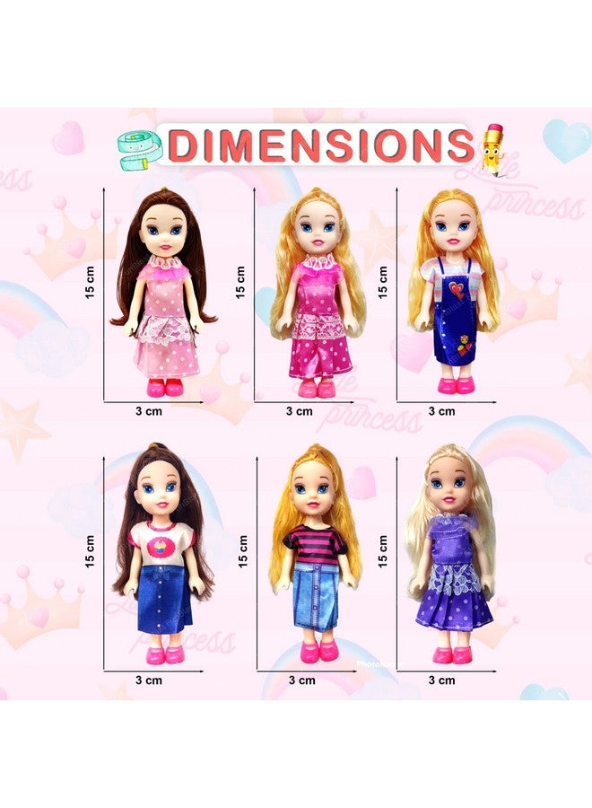 فنبلاست ألعاب دمى فن بلاست للأطفال - عبوة من 6 قطع - لعبة دمية جميلة للبنات - لعبة دمية واقعية لطيفة للأطفال، دمى للبنات من سن 3 سنوات فما فوق، ألعاب للبنات (ألوان عشوائية) - Image 2