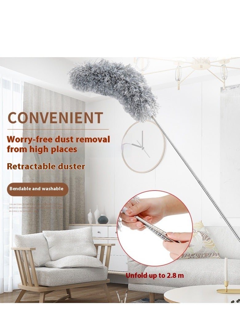 Beauenty Retractable feather duster, Duster household cleaning artifact tools cleaning sanitary artifact car dust duster - Image 2