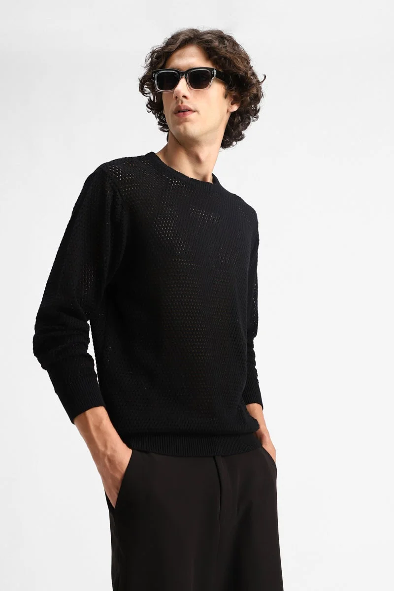 SNITCH Pointelle Knit Sweater
