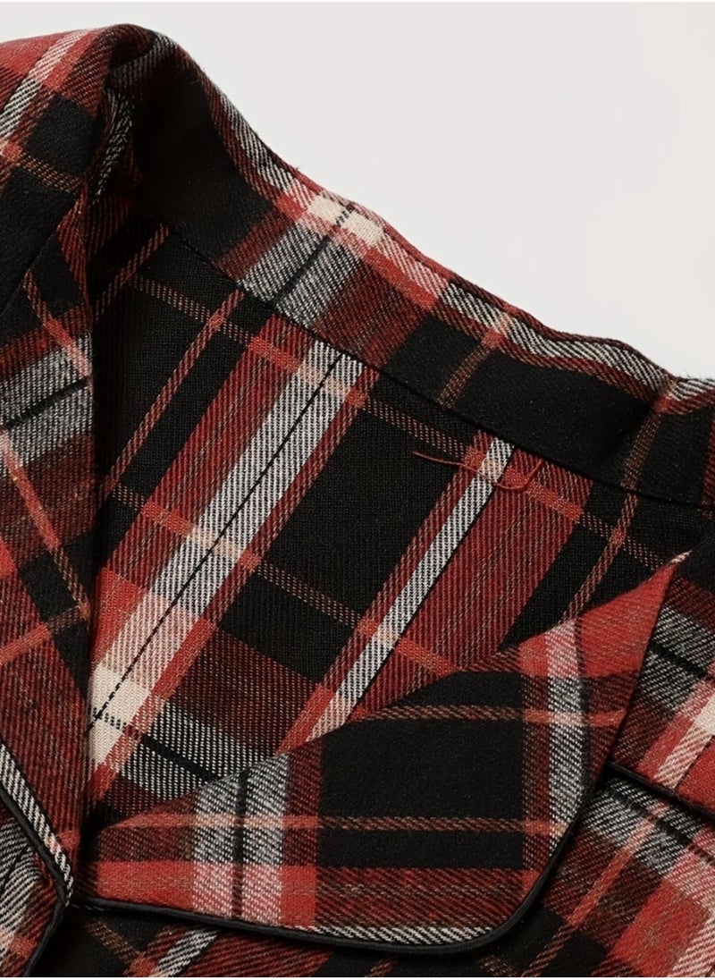 Generic Large Men's Long Sleeved Checkered Pajamas Set  - Image 3