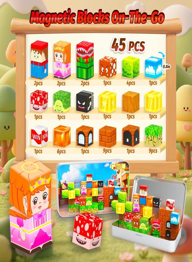 DANIUBE Mini Magnetic Blocks for Kids, 45PCS - Image 2