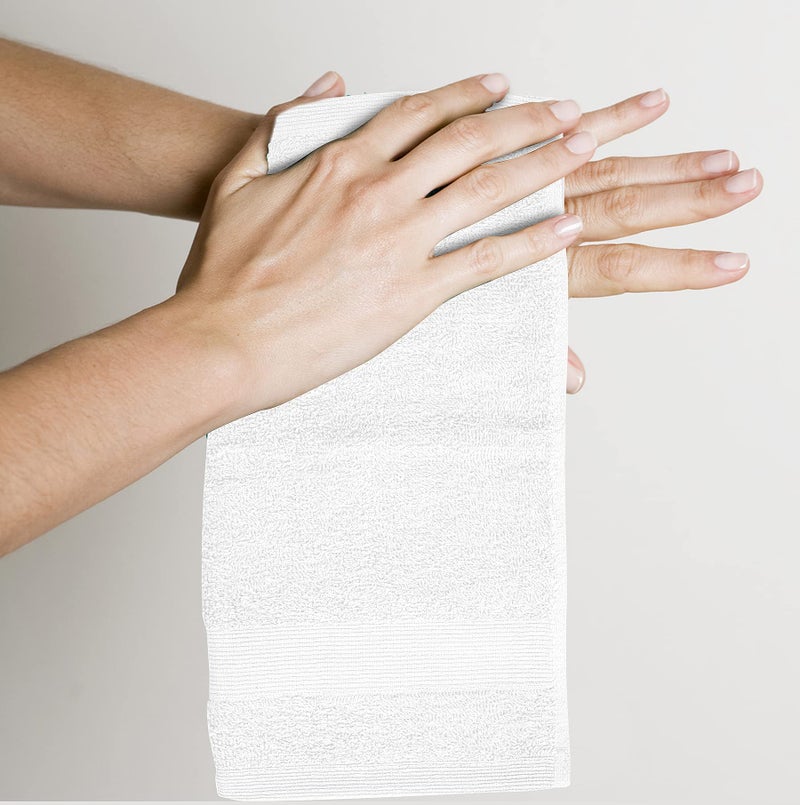Softolle Premium Wash Cloths Pack of 12 (13" x 13") 100% Ring Spun Cotton | Luxury Washcloths | Ultra Soft Face Towels | Highly Absorbent Wash Cloths for face (White) - Image 4