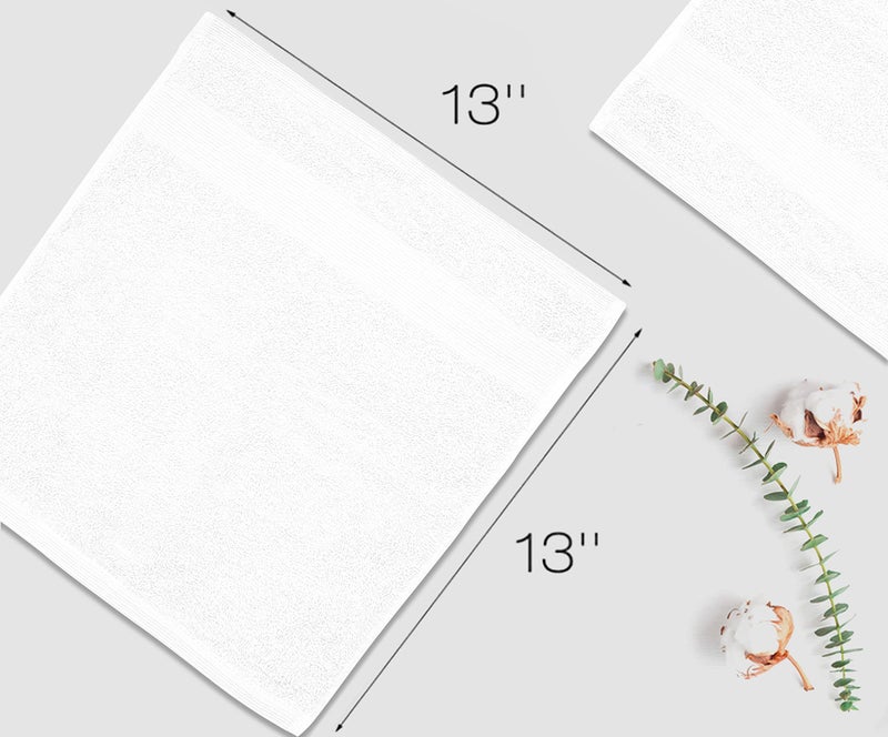 Softolle Premium Wash Cloths Pack of 12 (13" x 13") 100% Ring Spun Cotton | Luxury Washcloths | Ultra Soft Face Towels | Highly Absorbent Wash Cloths for face (White) - Image 3