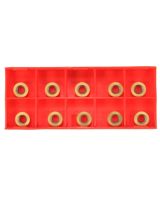 NIBEMINENT 12-Piece Carbide Indexable Milling Insert Set With Case Red/Gold - Image 2