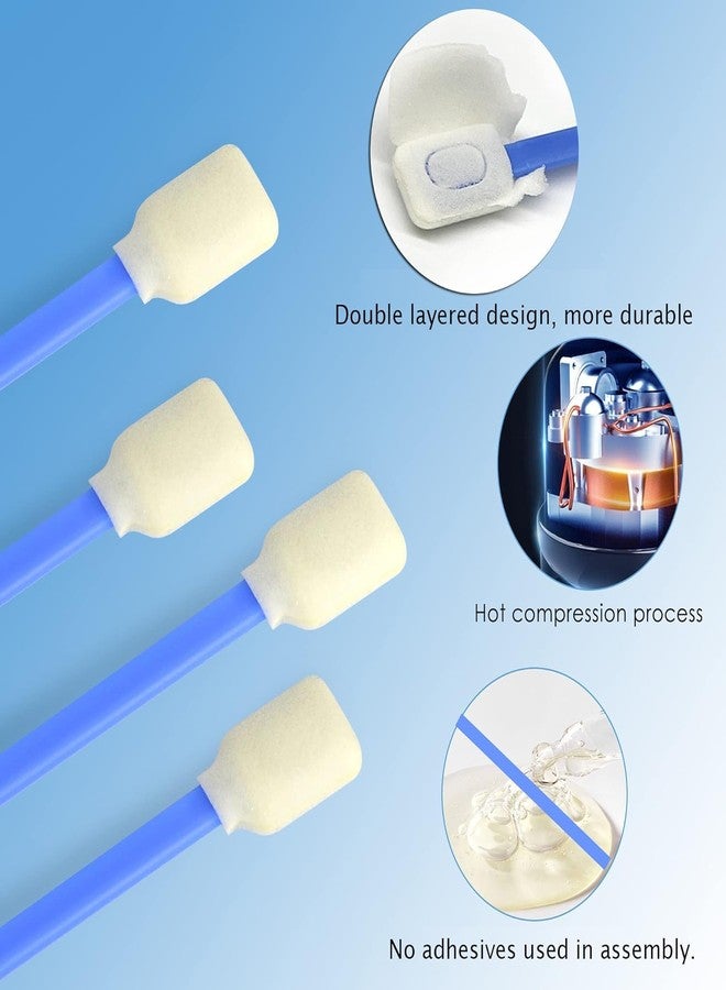 Wellgler's Square Rectangle Cotton Swabs,5.11” Foam Cleaning Swabs for Printers，Cameras, Automotive, Optics, Sensors, Guns, and Electronics (Blue, 300) - Image 3