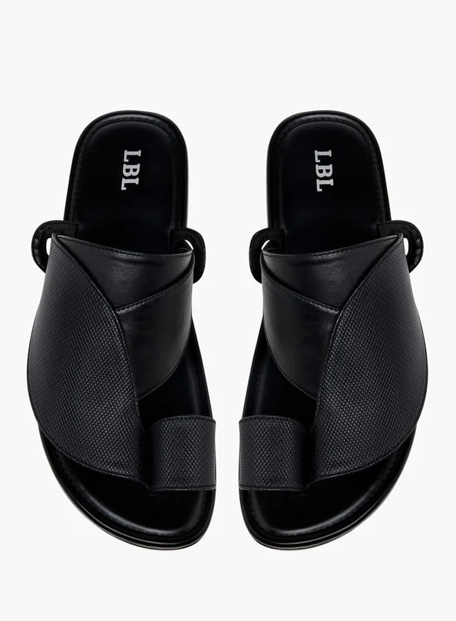 ال بي ال من شو اكسبرس صنادل رجالي بنعل مانع للانزلاق بتصميم عربي وحلقة إصبع