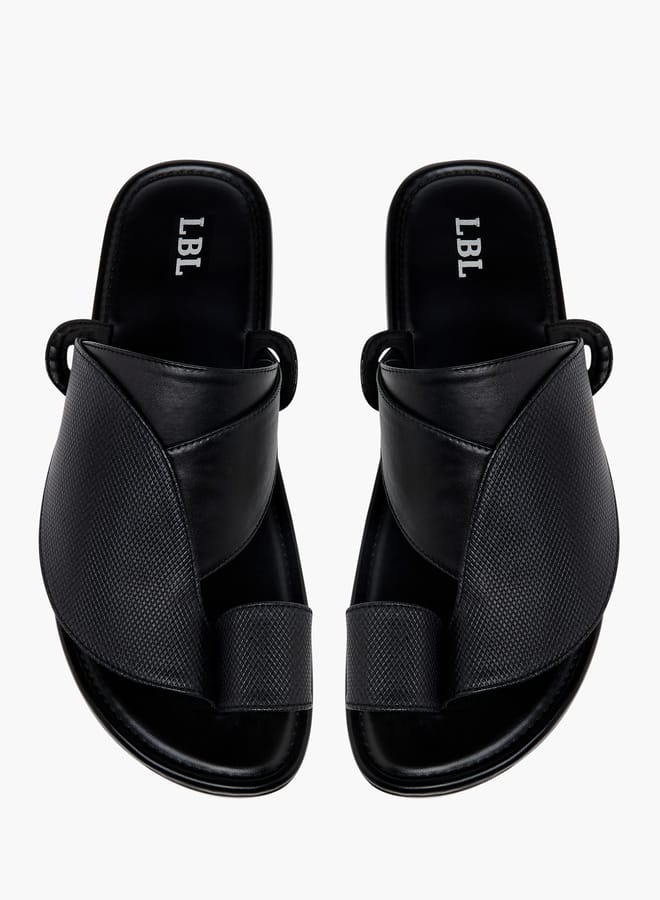 LBL by Shoexpress Men's Textured Slip-On Arabic Sandals with Toe Loop - Image 2