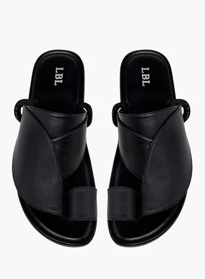 LBL by Shoexpress Men's Textured Slip-On Arabic Sandals with Toe Loop