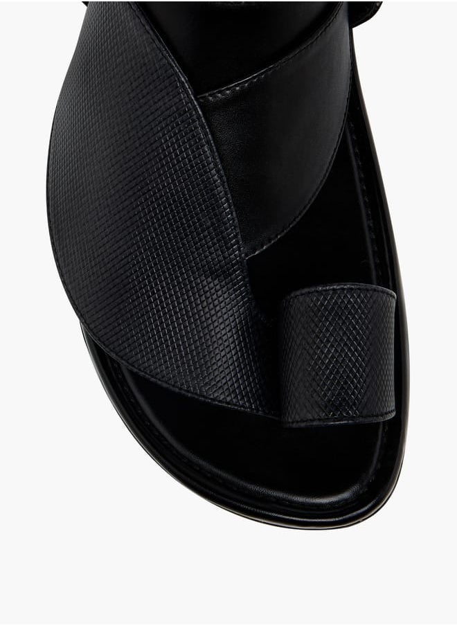 LBL by Shoexpress Men's Textured Slip-On Arabic Sandals with Toe Loop Ramadan Collection  - Image 3