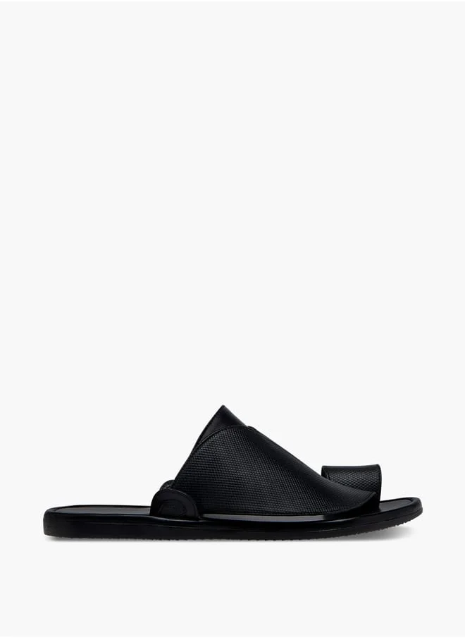 ال بي ال من شو اكسبرس Men's Textured Slip-On Arabic Sandals with Toe Loop Ramadan Collection