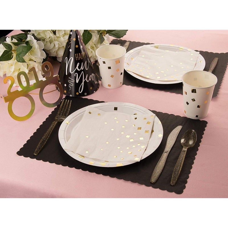 Juvale Juvale Gold Glitter Plastic Silverware for Wedding Party Supplies  Cutlery Includes Forks  Spoons  and Knives (Serves 48)  Pack of 144  - Image 5