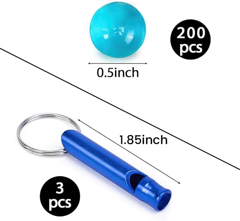 POPLAY 200PCS Marbles Bulk with Whistle, for Marbles Run and Racing Games - Image 2