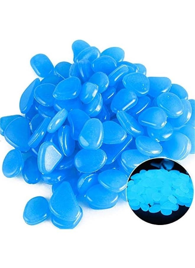 Generic Glow in The Dark Rocks Glow Pebbles Outdoor Bulk Blue Decorations Stones for Garden Fish Tank Aquarium Walkway Plant Pots (500, Blue)  - Image 1