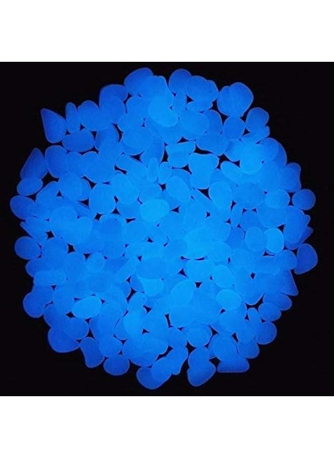 Generic Glow in The Dark Rocks Glow Pebbles Outdoor Bulk Blue Decorations Stones for Garden Fish Tank Aquarium Walkway Plant Pots (500, Blue)  - Image 3