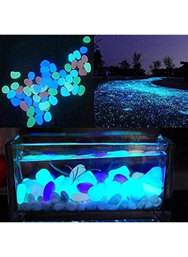 Generic Glow in The Dark Rocks Glow Pebbles Outdoor Bulk Blue Decorations Stones for Garden Fish Tank Aquarium Walkway Plant Pots (500, Blue)  - Image 4