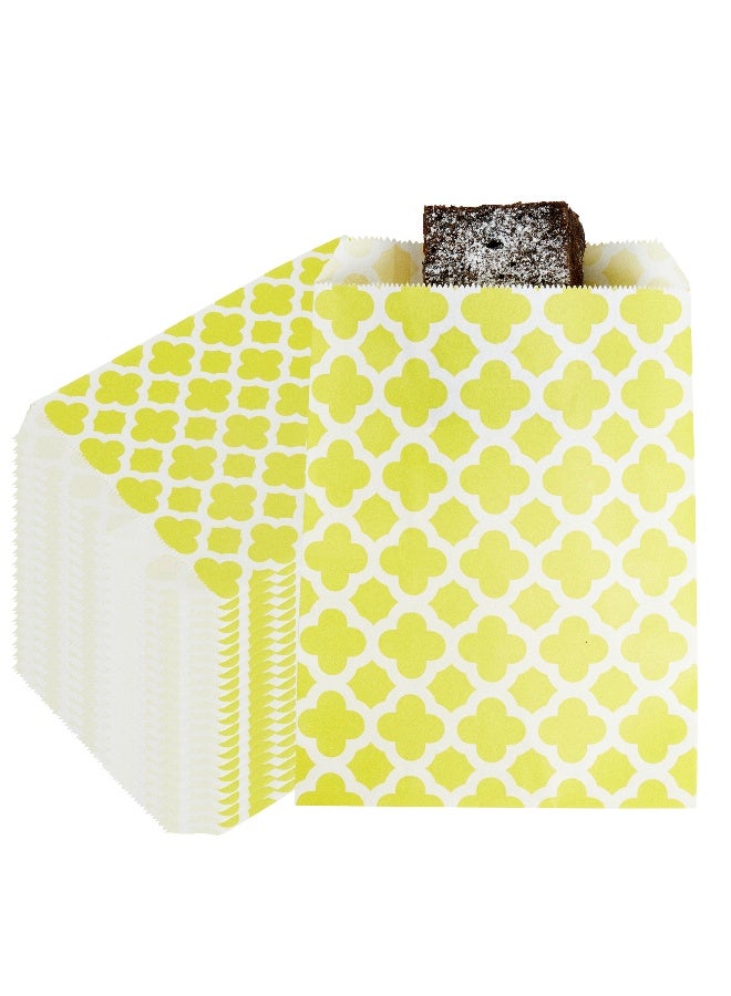 Restaurantware Restaurantware Paper Cookie Bags 7x5 Inch Pack of 100 Yellow Rectangle Greaseproof Asian Monogram Paper Treat Bags with Open-Top, Cookie Bags with Seal for Baked Goods, Snacks, Bagel, Sandwich  - Image 2