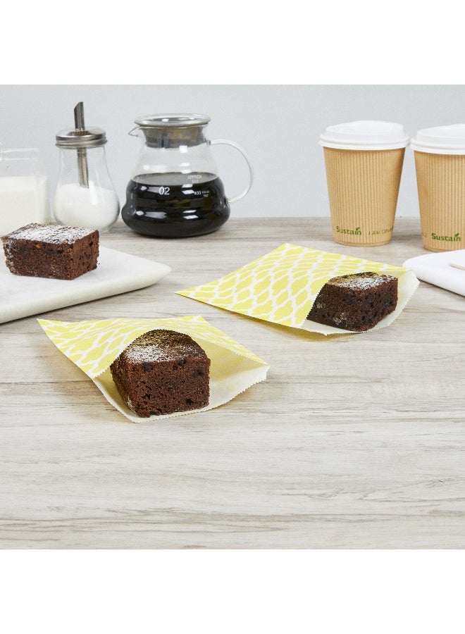 Restaurantware Restaurantware Paper Cookie Bags 7x5 Inch Pack of 100 Yellow Rectangle Greaseproof Asian Monogram Paper Treat Bags with Open-Top, Cookie Bags with Seal for Baked Goods, Snacks, Bagel, Sandwich  - Image 5