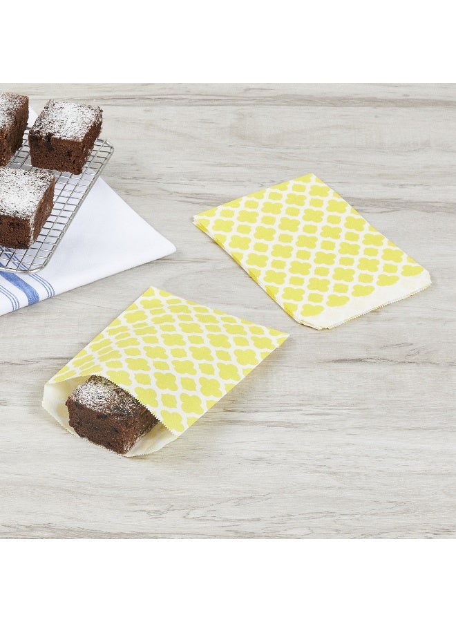Restaurantware Restaurantware Paper Cookie Bags 7x5 Inch Pack of 100 Yellow Rectangle Greaseproof Asian Monogram Paper Treat Bags with Open-Top, Cookie Bags with Seal for Baked Goods, Snacks, Bagel, Sandwich  - Image 3