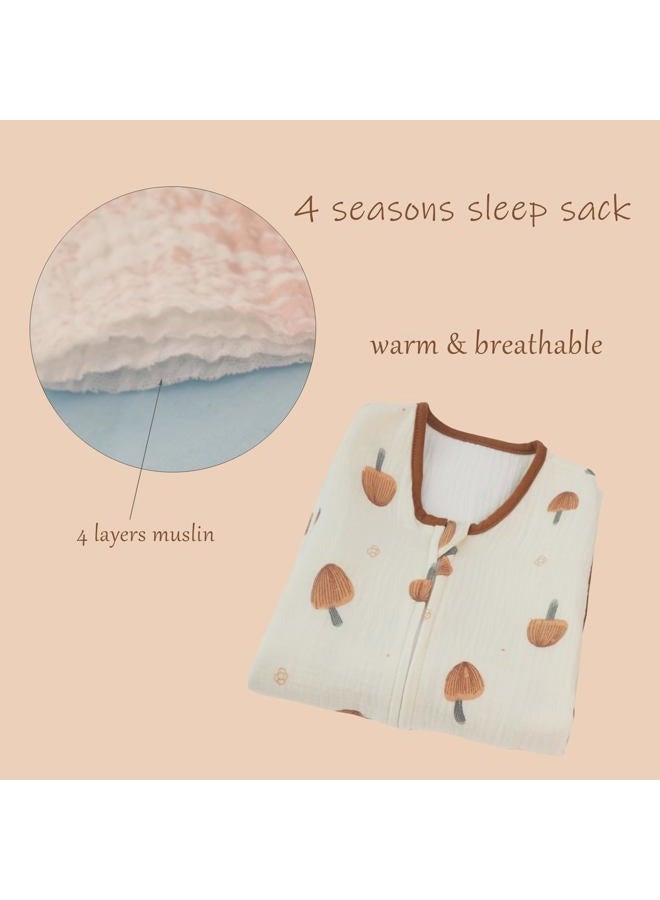 BLOOMSTAR Toddler Sleeping Sack Large (3-5T) - Muslin Cotton, Sleeveless Wearable Blanket, 0.8-1.0 Tog, Lightweight, 4 Seasons, Extra Long, Soft and Warm, 4 Layers - Image 3