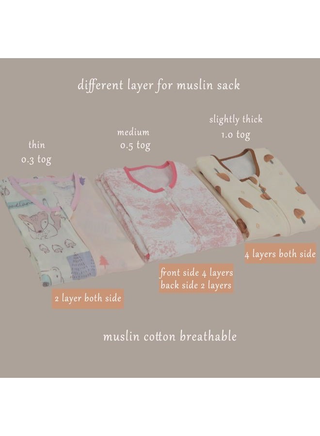 BLOOMSTAR Toddler Sleeping Sack Large (3-5T) - Muslin Cotton, Sleeveless Wearable Blanket, 0.8-1.0 Tog, Lightweight, 4 Seasons, Extra Long, Soft and Warm, 4 Layers - Image 5