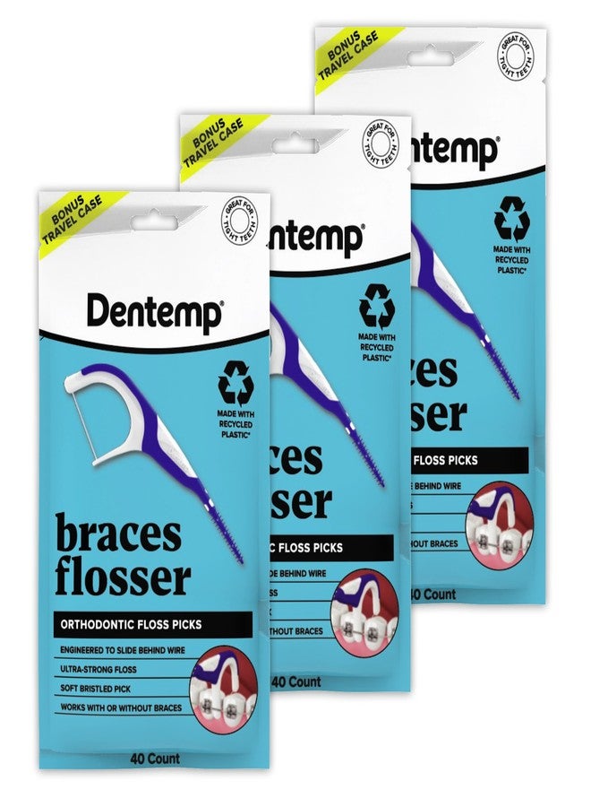 أورفانس خيط تنظيف الأسنان Dentemp Braces - مصمم خصيصًا لتقويم الأسنان لتنظيف سهل وفعال، خيط تنظيف فائق القوة - 40 قطعة (عبوة من 3) - (قد يختلف شكل العبوة) - Image 1