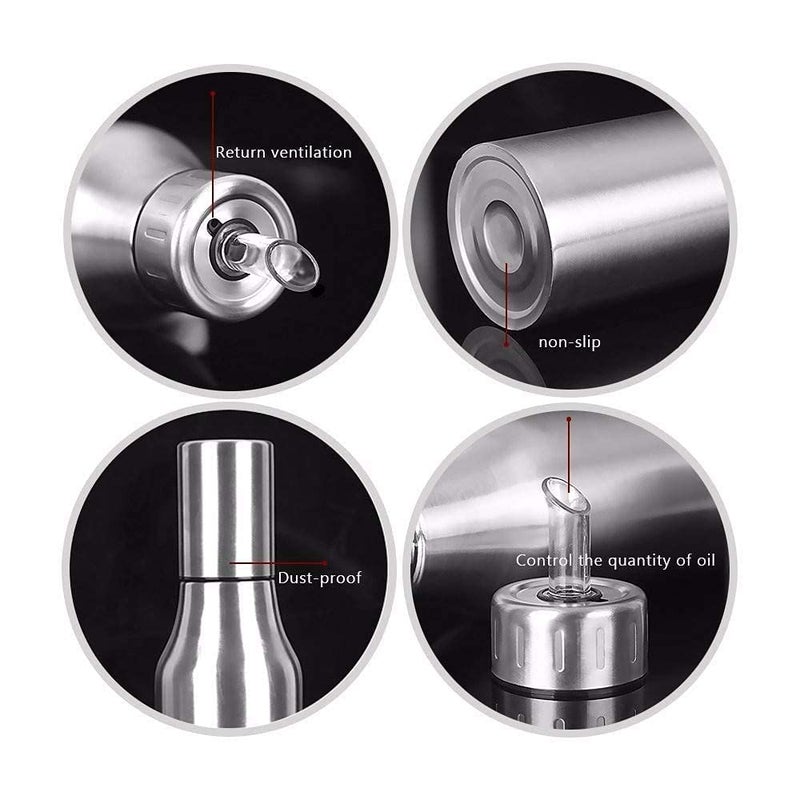 VATTU Stainless Steel 1000 ml Oil Dispenser Bottle Oil Pot Dust and Leak Oil Container with nozzle - Image 5