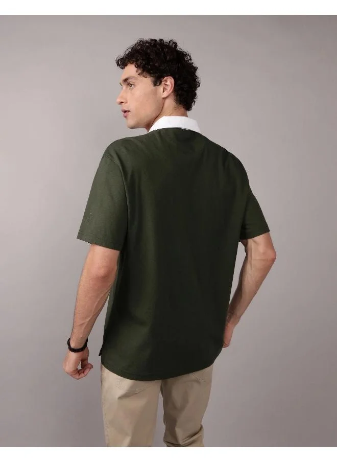 American Eagle AE Contrast Collar Polo Shirt