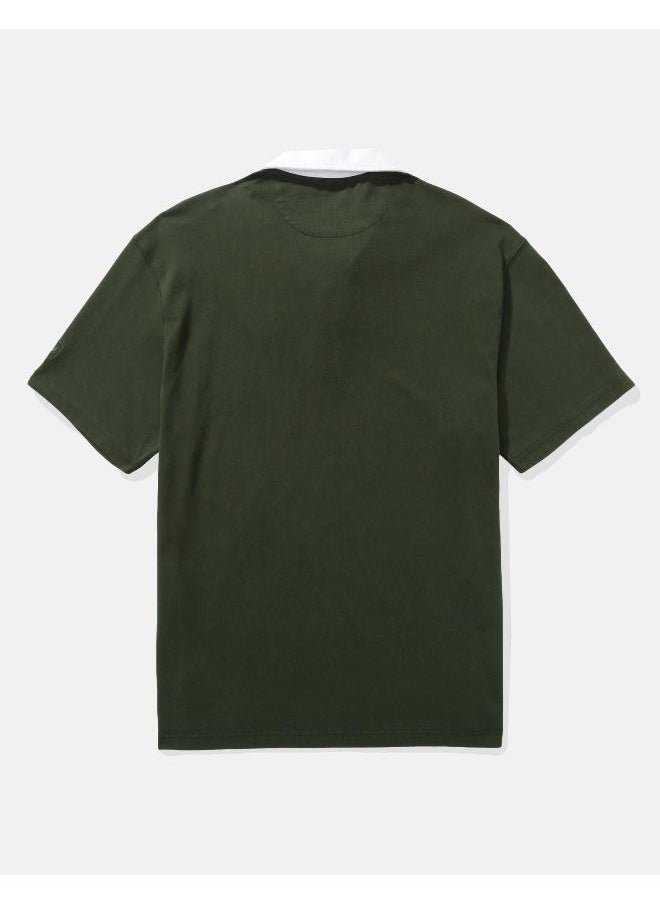 American Eagle AE Contrast Collar Polo Shirt  - Image 4