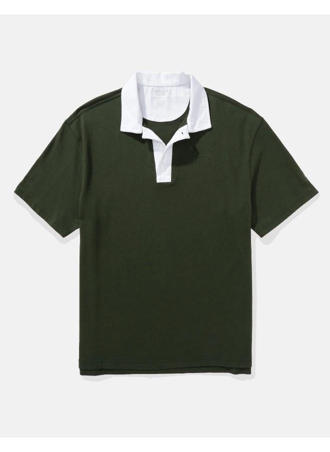 American Eagle AE Contrast Collar Polo Shirt  - Image 3
