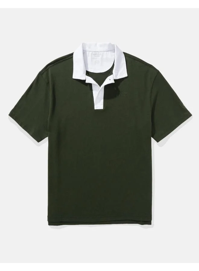 American Eagle AE Contrast Collar Polo Shirt
