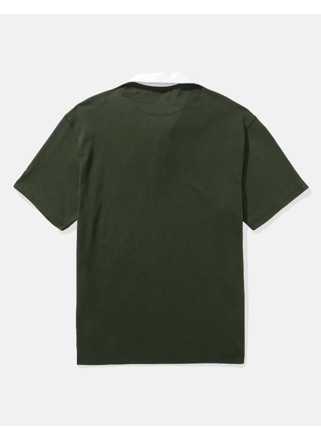 American Eagle AE Contrast Collar Polo Shirt  - Image 3