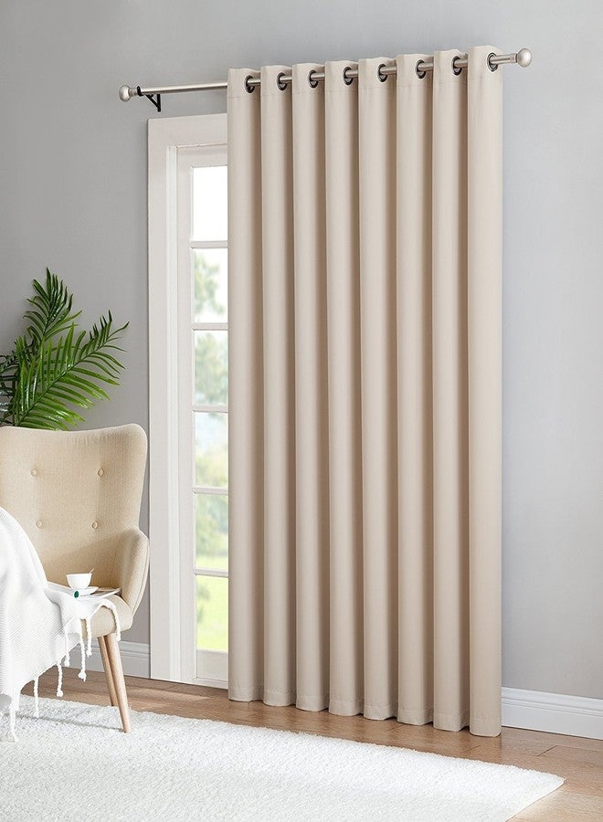 LINENZONE Ivory Beige Patio Curtain for Sliding Doors. Extra Wide Curtains for Patio Doors or Balcony (Nicole 102 x 96) - Image 1