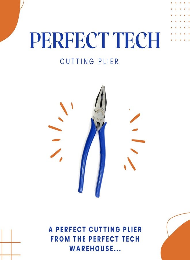 PERFECT TECH Multi Hand Tool Kit (Combination Side Cutting Plier 8 inch, Nose Plier 6 inch, Wire Stripper 6 inch, 8 Pcs Set of Screw Driver Kit, Tester with Neon Bulb) - 12 Pc - Image 2