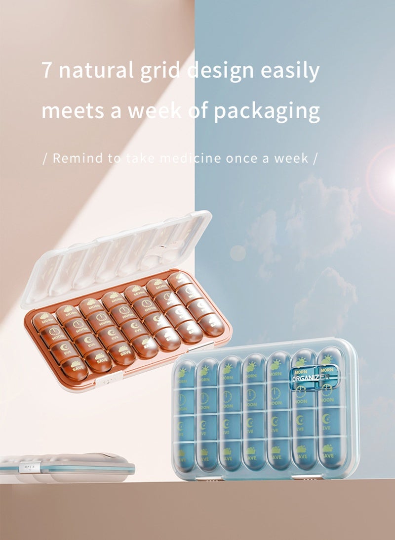 lebonaer Large Weekly Pill Organizer 4 Times a Day, 7-Day Pill Boxes AM PM, Big Compartments Pill Case for Fish Oils, Vitamin Holder Supplement (Blue) - Image 3