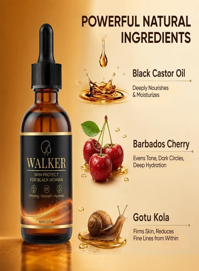 Bruiseweed Walker Skin Protect Serum, Walker Skin Protect for Black Women, Natural Firming Face Serum, Fills Wrinkles & Fine Lines, Lightweight Night Skin for all skin types, 60mL - Image 2