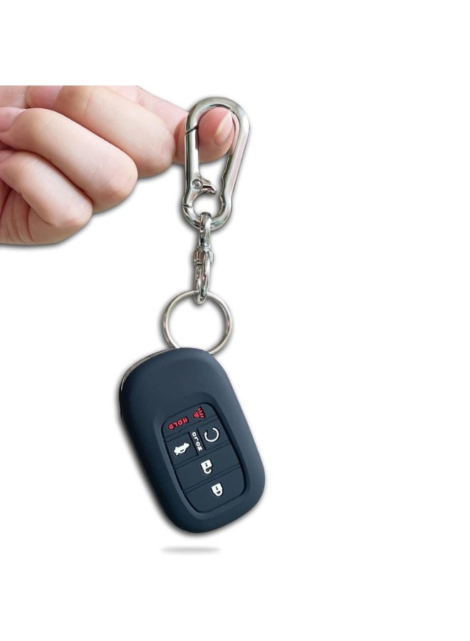 NOSKIN 2 Pack Silicone Key Fob Cover with Key Chains fit for Honda Civic, Accord, CR-V, HR-V, Pilot, Passport 2022-2026, 5 Buttons, Black - Image 4