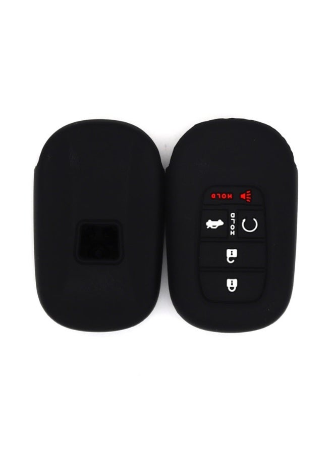 NOSKIN 2 Pack Silicone Key Fob Cover with Key Chains fit for Honda Civic, Accord, CR-V, HR-V, Pilot, Passport 2022-2026, 5 Buttons, Black - Image 2