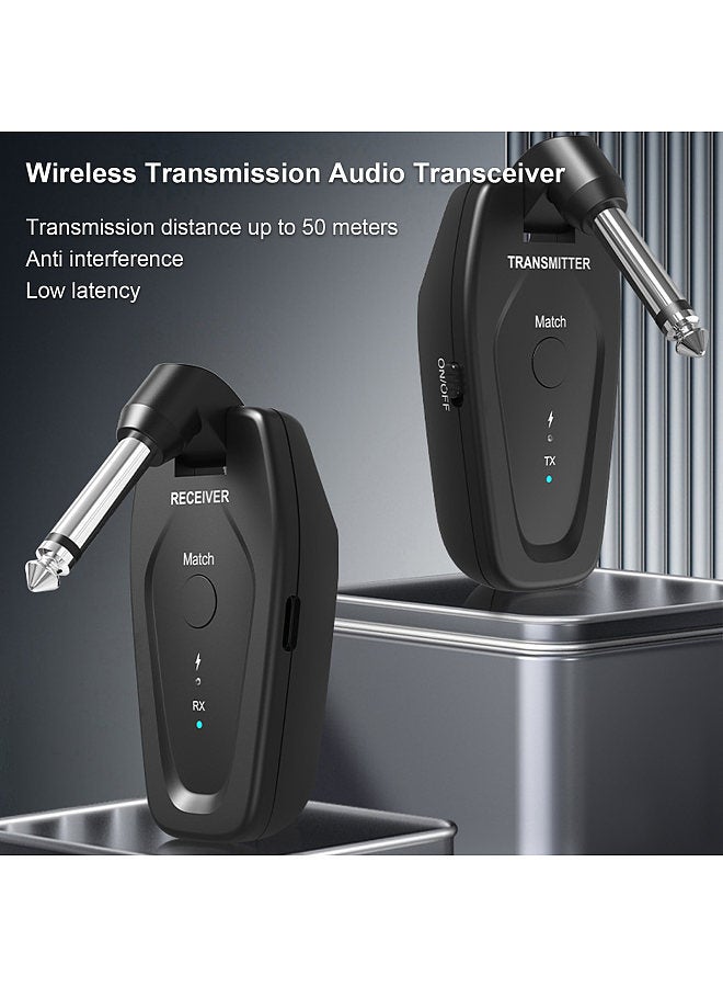 UHF Wireless Transmitter & Receiver Wireless System Rechargeable Audio TX and RX 6.35mm Plug 50M Transmission Range  - Image 4