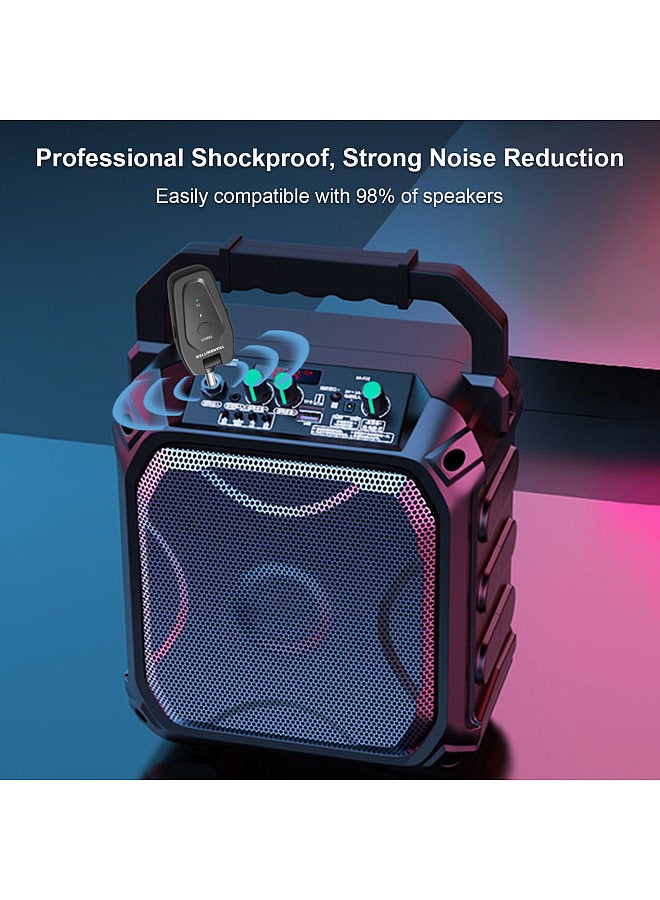 UHF Wireless Transmitter & Receiver Wireless System Rechargeable Audio TX and RX 6.35mm Plug 50M Transmission Range  - Image 3