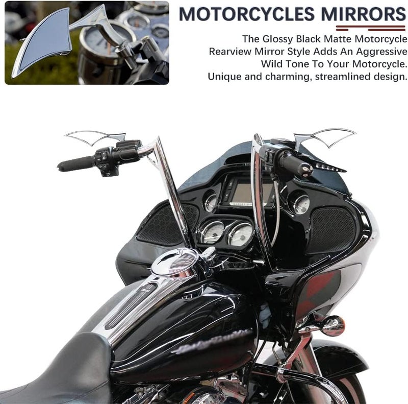 DREAMIZER Motorcycle Chrome Spear Blade Mini Side Mirrors for Touring Sportster Iron 883 1200 Road Glide Road King Softail - Image 4
