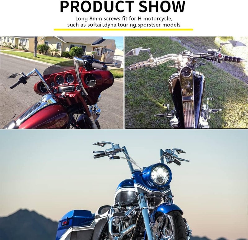 DREAMIZER Motorcycle Chrome Spear Blade Mini Side Mirrors for Touring Sportster Iron 883 1200 Road Glide Road King Softail - Image 5