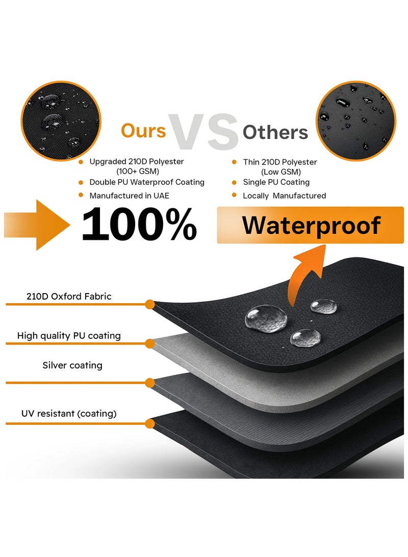 TOPIFY Waterproof Garden Patio Furniture Cover Set,(250 x250 x90) 210D Heavy Duty Oxford Fabric UV Resistant Protection for Square Sofa Outdoor - Image 4